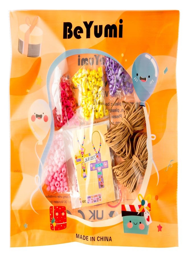 بيومي مجموعة بيومي لصنع قلادة الصليب الديني - 28 قطعة، مجموعة صنع يدوية دينية، صليب لاصق وخرز، قلادة مسيحية، يسوع يحبني، ديكور، أنشطة حفلات نسائية - Image 5